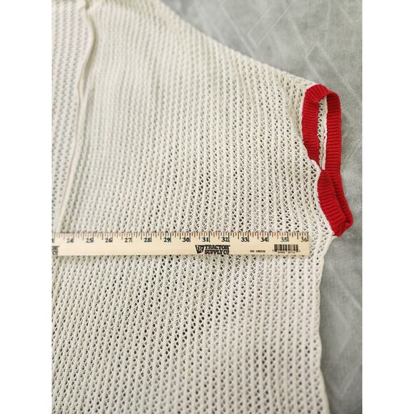 Lane Bryant Swimsuit Cover Up Summer Cardigan Size 14/20 Stripe Crochet Hooded - Picture 8 of 10